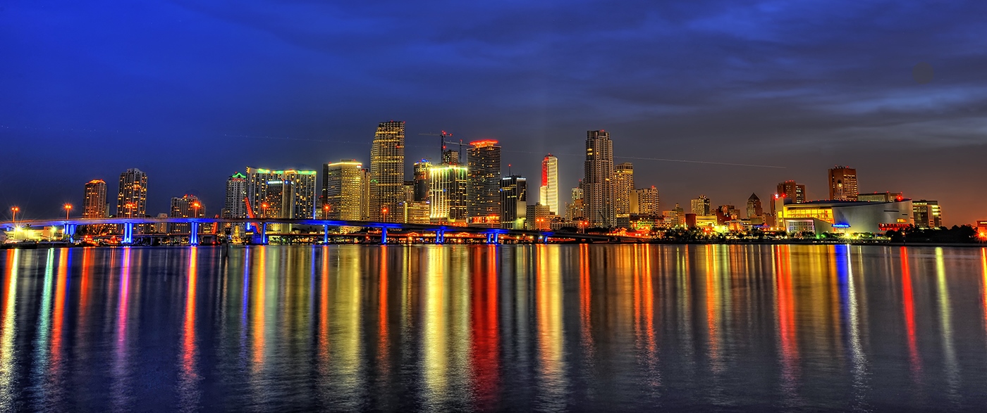 Downtown Miami Skyline at dusk HD