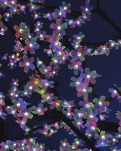 Lighted Cherry Blossom Trees, detail