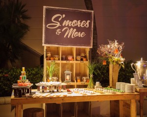 Dessert Station, with Chalkboard "S'mores & More" sign